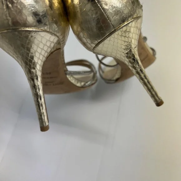 Jimmy Choo Straits D’Orsay Gold Heels - Picture 11 of 14